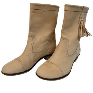 Cloud Footwear Tan Leather Women's Boots Booties Fringe Sz 38 / 7.5